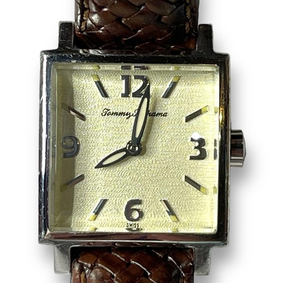 Vintage Tommy Bahama Watch Ladies Sterling Silver Leather Swiss w/ Case - Works main image 10